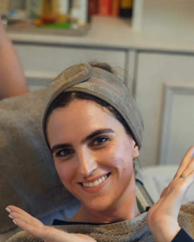 A client resting after a relaxation reflexology treatment